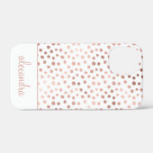Blush Pink - Roos Gold Polka Dot Pattern Monogram Case-Mate iPhone Case (Achterkant (horizontaal))