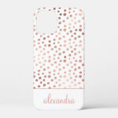 Blush Pink - Roos Gold Polka Dot Pattern Monogram Case-Mate iPhone Case (Achterkant)