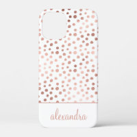 Blush Pink - Roos Gold Polka Dot Pattern Monogram