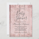 Blush Pink - Roos Gold Rustiek Baby shower Kaart (Voorkant)
