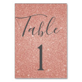 Blush Pink - Roos Gold Sparkle Tafelnummer (Achterkant)