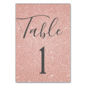 Blush Pink - Roos Gold Sparkle Tafelnummer (Achterkant)