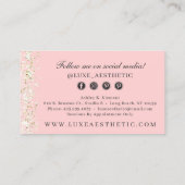 Blush Pink & Roos Gold Waterverf Sociale media Visitekaartje (Achterkant)
