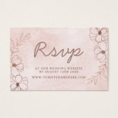Blush Pink & Roos Gold Website RSVP Insert Kaarten Visitekaartje (Voorkant)
