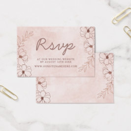 Blush Pink & Roos Gold Website RSVP Insert Kaarten Visitekaartje