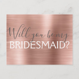 Blush Pink - Roos Gold Wil je mijn bruidsmeisje Uitnodiging Briefkaart