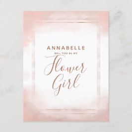 Blush Pink & Roos Gold zal je mijn Bloemenmeisje z Kaart