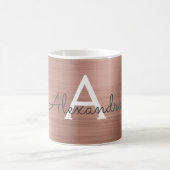 Blush Pink - Roos Goud Metallic Monogram Naam Koffiemok (Center)