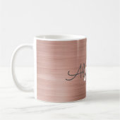 Blush Pink - Roos Goud Metallic Monogram Naam Koffiemok (Links)