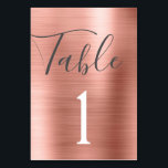 Blush Pink - Roos Goud Metallic Tafelnummer<br><div class="desc">Blush Pink - Roos Gold Faux Folie Metallic Stainless Steel Metal Script Modern en Elegant Tafelnummer . Het tabelnummer kan worden bijgewerkt en gewijzigd op deze stoffige roze girly kaart. Deze Tafelnummerkaart maakt deel uit van een bijpassend huwelijkscontract en aanvullende overeenkomende items kunnen worden aangevraagd door contact op te nemen...</div>