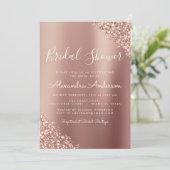 Blush Pink - Roos Gouden Glitter Vrijgezellenfeest Kaart (Staand voorkant)