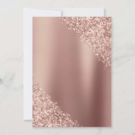 Blush Pink - Roos Gouden Glitter Vrijgezellenfeest Kaart (Achterkant)