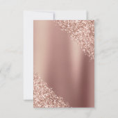 Blush Pink - Roos Gouden Glitter Vrijgezellenfeest Kaart (Achterkant)