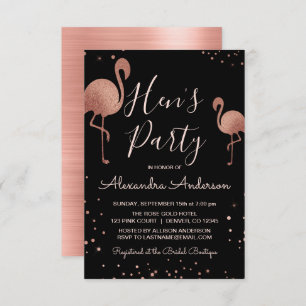 Blush Pink - Roos Goudfolie Flamingo Hen's Party Kaart