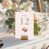 Blush Pink | Roos Trouwtafel Nummer Kaart
