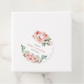 Blush Pink Rose Baby in Bloom Shower Bedankjes Labels (In situ)