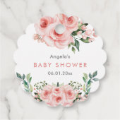 Blush Pink Rose Baby in Bloom Shower Bedankjes Labels (Achterkant)