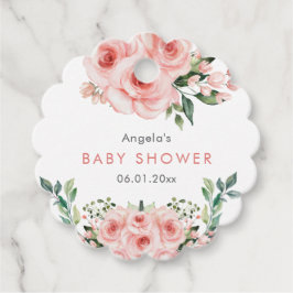 Blush Pink Rose Baby in Bloom Shower Bedankjes Labels