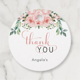Blush Pink Rose Baby in Bloom Shower Bedankjes Labels