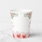 Blush Pink Rose Baby in Bloom Shower Papieren Bekers (Rechts)