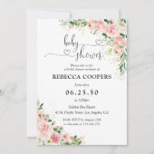 Blush Pink Rose Baby shower Invitation Kaart (Voorkant)