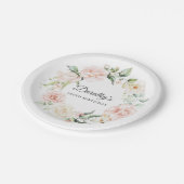 Blush Pink Rose Bloemen 100e Verjaardag Papieren Bordje (Gekanteld)