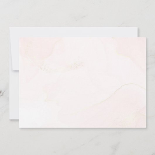 Blush Pink Rose Bloemen Eerste Heilige Communie Fo Kaart (Achterkant)