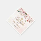 Blush Pink Rose Bloemen Eerste Heilige Communie Servet (Hoek)