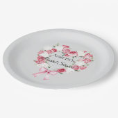 Blush Pink Rose Bloemen Hart Vrijgezellenfeest Papieren Bordje (Gekanteld)