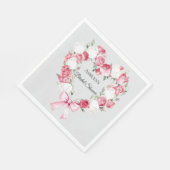 Blush Pink Rose Bloemen Hart Vrijgezellenfeest Servet (Hoek)