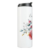 Blush Pink Rose Bloemen Liefde is Zoet Thermosbeker (Gedraaid links)