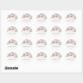 Blush Pink Rose Bloemen Quinceanera Envelope Seal Ronde Sticker (Vel)
