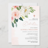 Blush Pink Rose Bloemen Toewijding Uitnodiging (Voorkant)