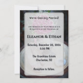 Blush Pink Rose Bouquet Rustic Wedding Invite Kaart (Voorkant)