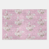 Blush Pink Rose Butterfly Sparkle Birthday Inpakpapier Vel (Voorkant)