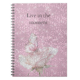Blush Pink Rose Butterfly Sparkle  Notitieboek