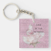 Blush Pink Rose Butterfly Sparkle Sleutelhanger (Voorkant)