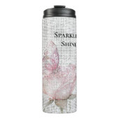 Blush Pink Rose Butterfly Sparkle  Thermosbeker (Voorkant)