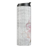 Blush Pink Rose Butterfly Sparkle  Thermosbeker (Gedraaid links)