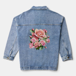Blush Pink Rose Denim Jacket