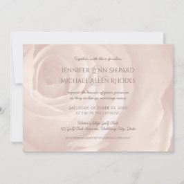 Blush Pink Rose Eenvoudige elegante bruiloft uitno Kaart