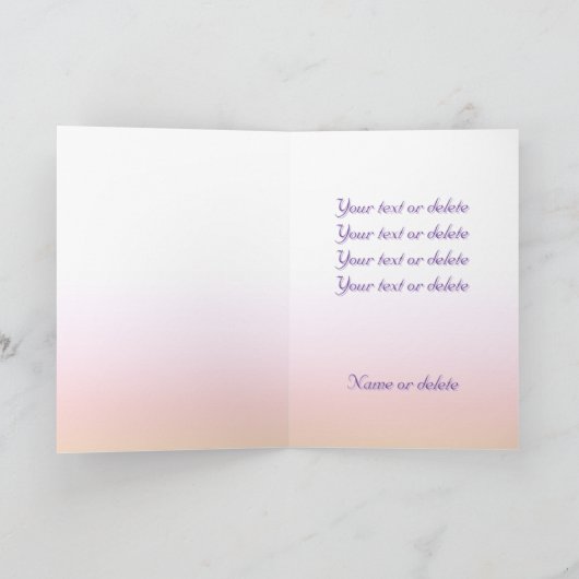 Blush Pink Rose Elegant Script Boho Happy Birthday Kaart (Binnen)