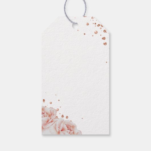 Blush Pink Rose Elegant Vrijgezellenfeest Gift Lab Cadeaulabel (Achterkant)