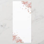 Blush Pink Rose Elegant Vrijgezellenfeest Menu (Achterkant)