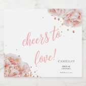 Blush Pink Rose Elegant Vrijgezellenfeest Sparkling Wijnetiket (Enkel label)