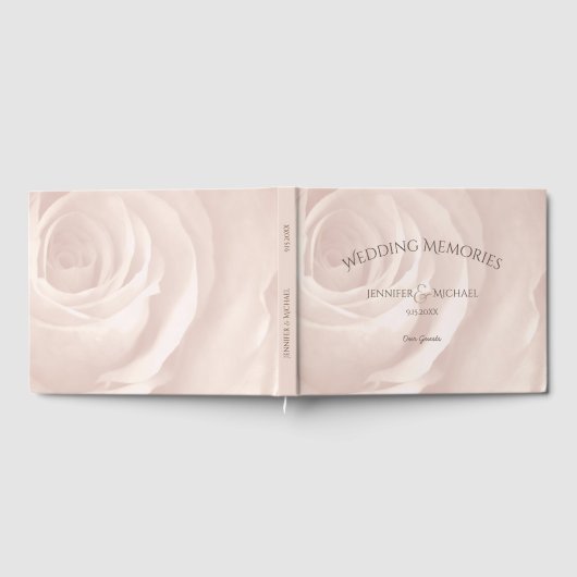 Blush Pink Rose elegante bruiloft gasten herinneri Gastenboek (Volledig)