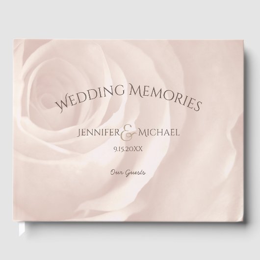 Blush Pink Rose elegante bruiloft gasten herinneri Gastenboek (Voorkant)