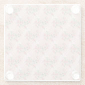 Blush Pink Rose en Kant Pattern  Glazen Onderzetter (Achterkant)