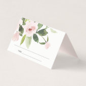 BLUSH PINK ROSE FIRST HOLY COMMUNION PLACE CARD KAART (Voorkant)