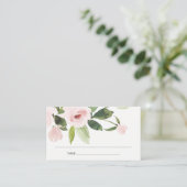 BLUSH PINK ROSE FIRST HOLY COMMUNION PLACE CARD VISITEKAARTJE (Staand voorkant)